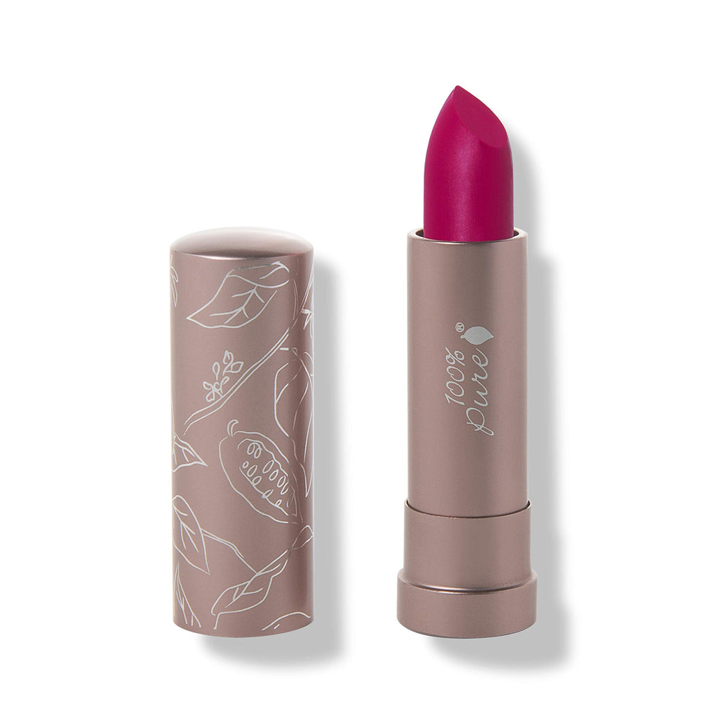100% PURE Cocoa Butter Matte Lipstick – Marrakesh (Vibrant Fuchsia), 0.15 oz