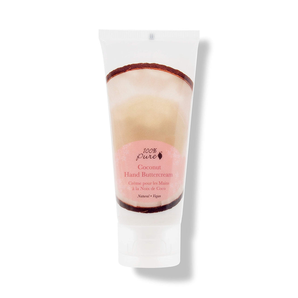 100% PURE Coconut Vegan Hand Cream — Shea Butter Moisturizer for Dry Skin, 2 oz