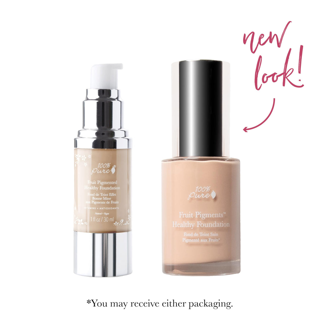 100% PURE Healthy Foundation - Light Warm Fruit Pigmented, Full Coverage, 1 oz