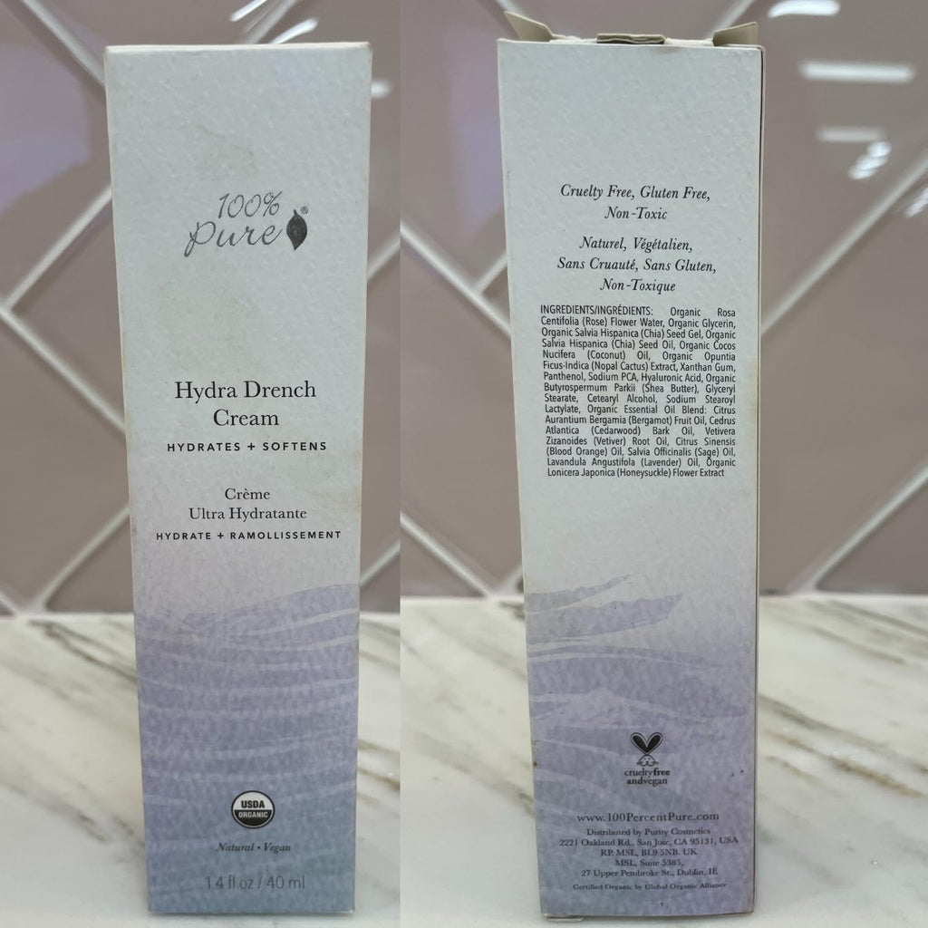 100% PURE Hydra Drench Cream – Daily Moisturizer with Hyaluronic Acid & Rose Water