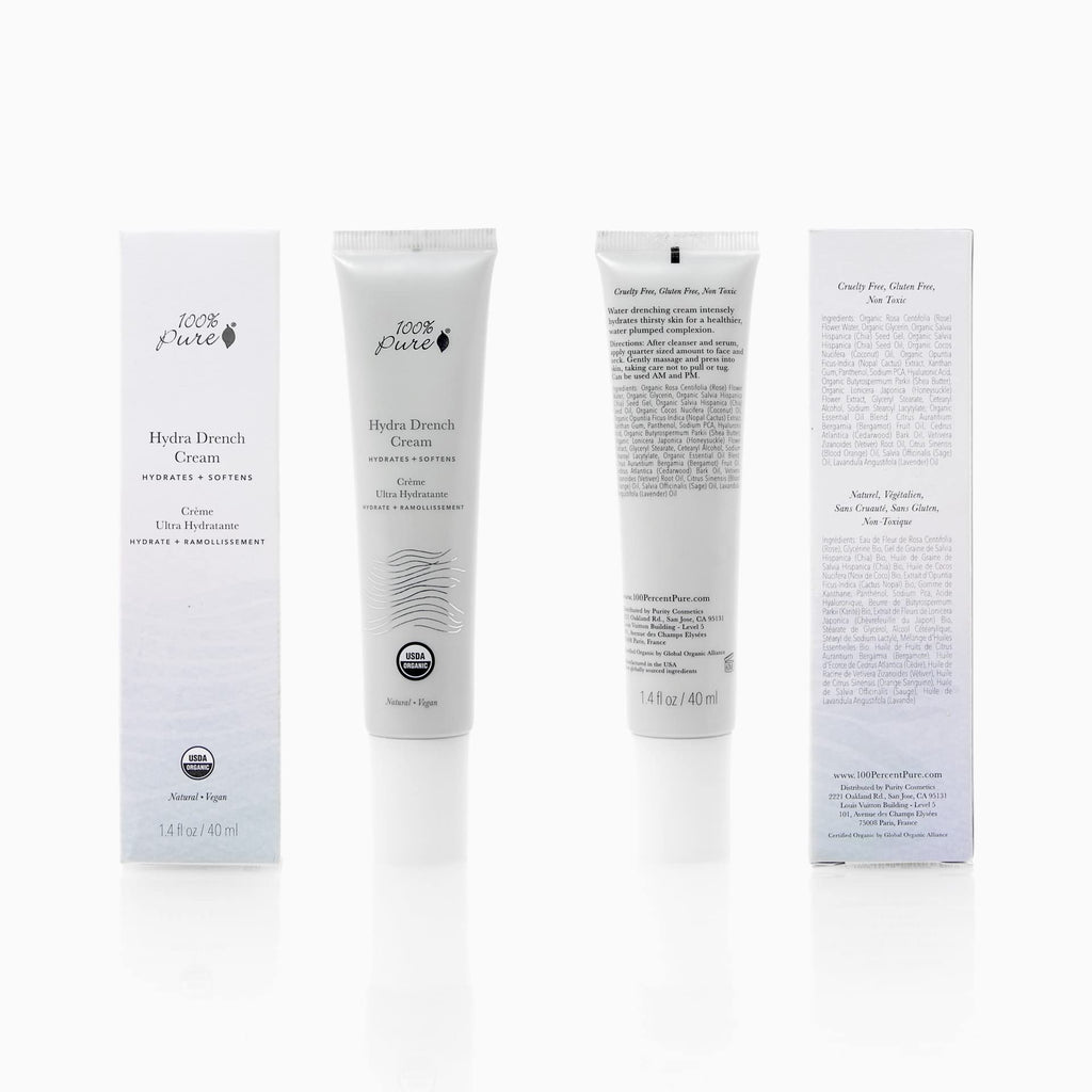 100% PURE Hydra Drench Cream – Daily Moisturizer with Hyaluronic Acid & Rose Water