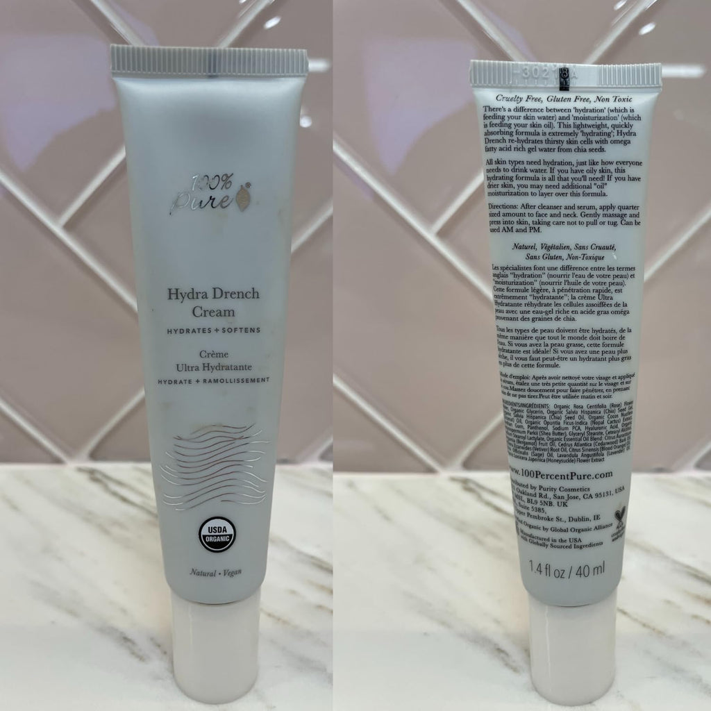 100% PURE Hydra Drench Cream – Daily Moisturizer with Hyaluronic Acid & Rose Water