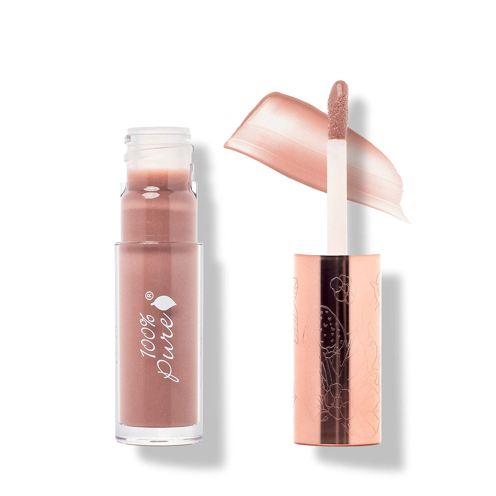 100% PURE Lip Gloss Pink Caramel – Fruit Pigmented, High Shine, Moisturizing