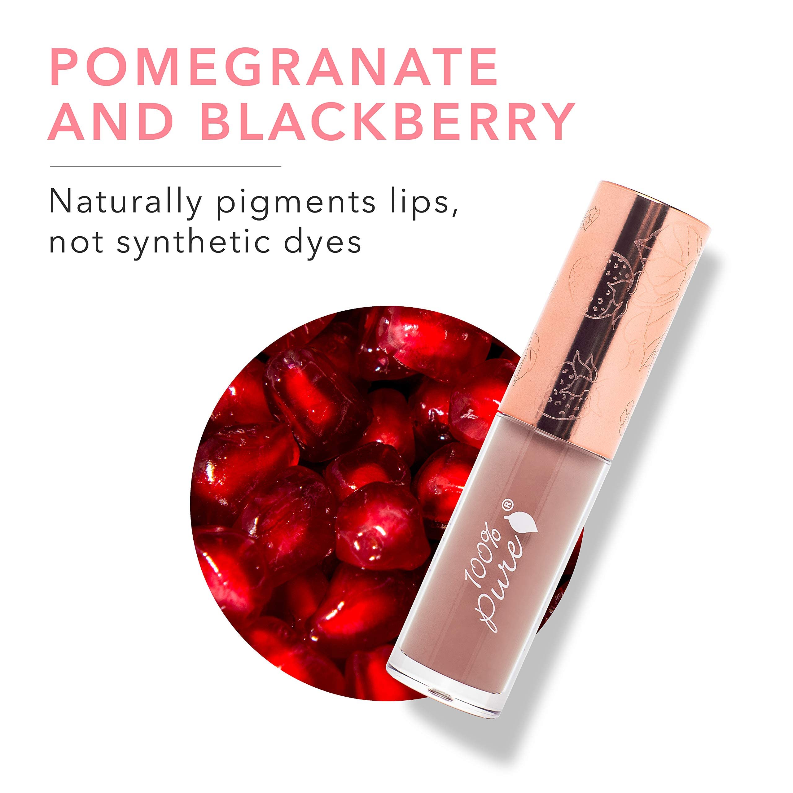 100% PURE Lip Gloss Pink Caramel – Fruit Pigmented, High Shine, Moisturizing