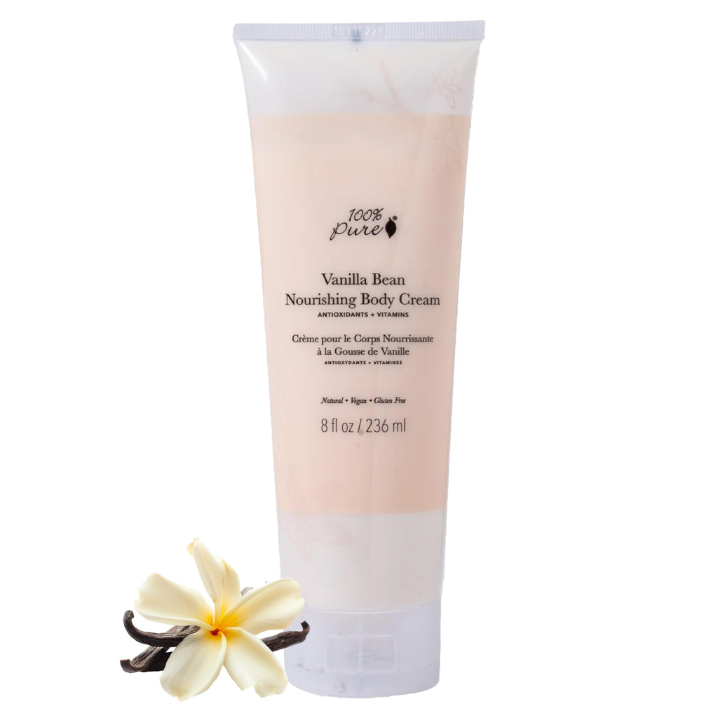 100% PURE Nourishing Body Cream Vanilla Bean – Luxurious Hydration for All Skin Types (8 oz)