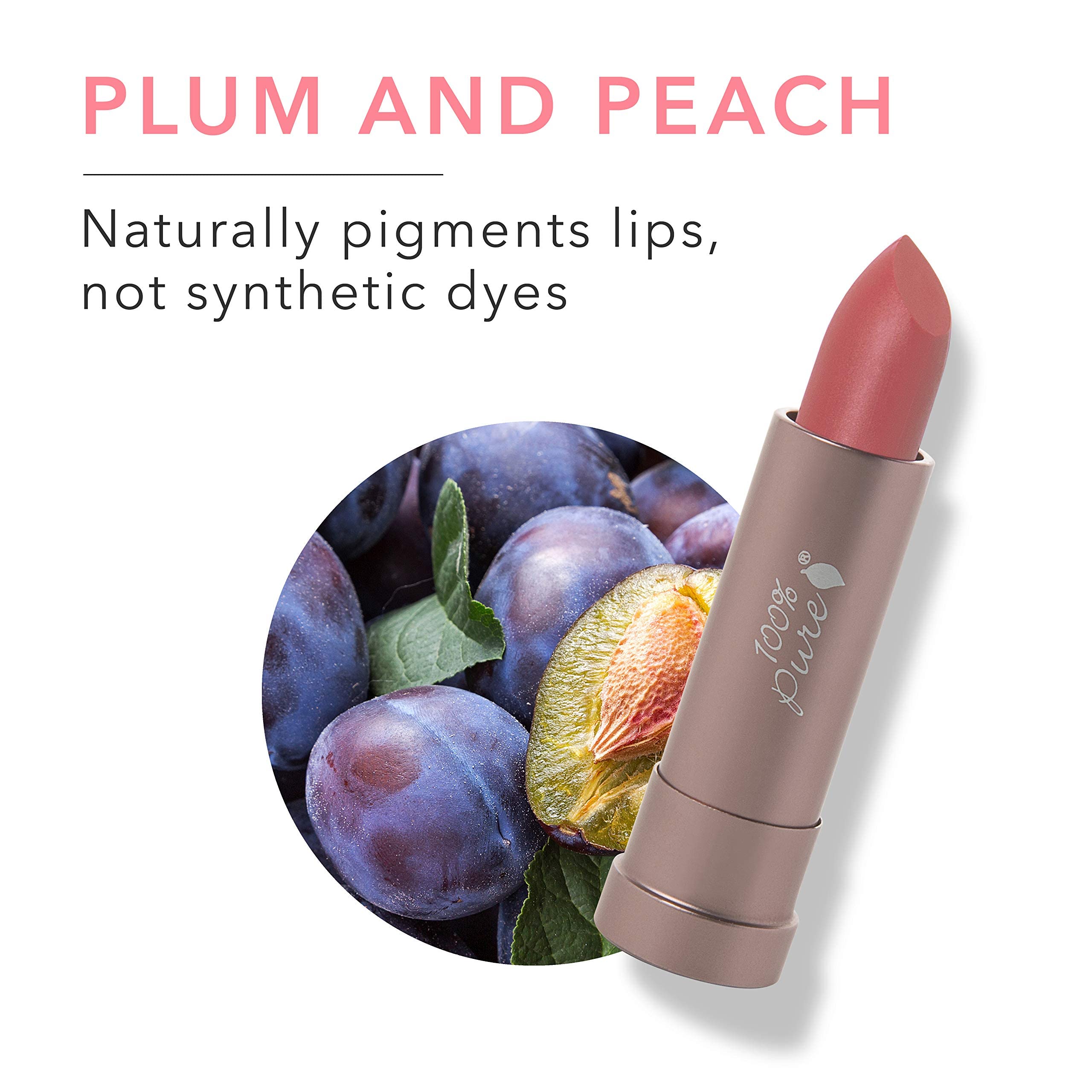 100% PURE Cocoa Butter Matte Lipstick – Pink Canyon (Dusty Pink) | All-Day Hydration, Vegan Fruit-Pigmented Color