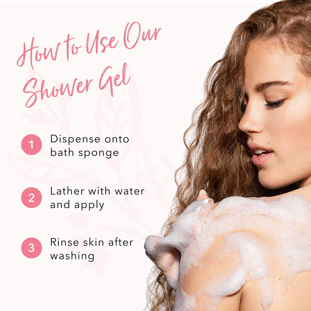 100% PURE Pink Grapefruit Shower Gel – Hydrating Body Wash for All Skin Types | Gluten-Free & Vegan | 8 fl oz
