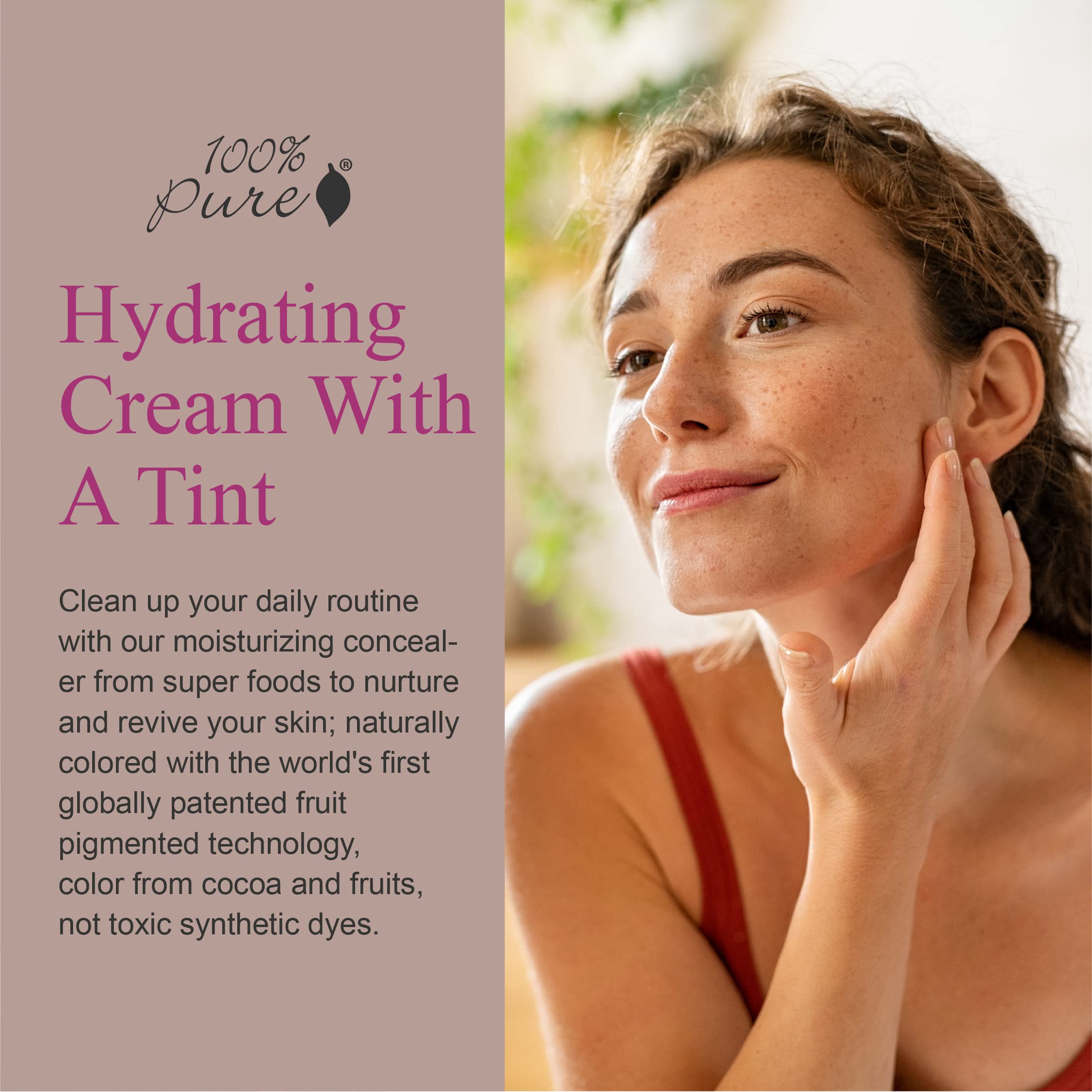 100% PURE Tinted Moisturizer – Cocoa Light/Medium, Dewy Finish, Vegan, 1 oz