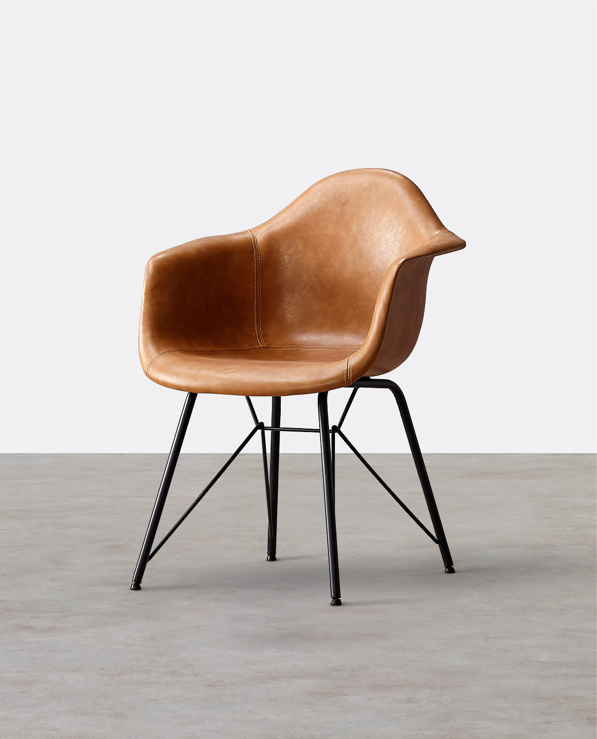 A Set of 2 Bobby Dining Chairs, Distressed Leather