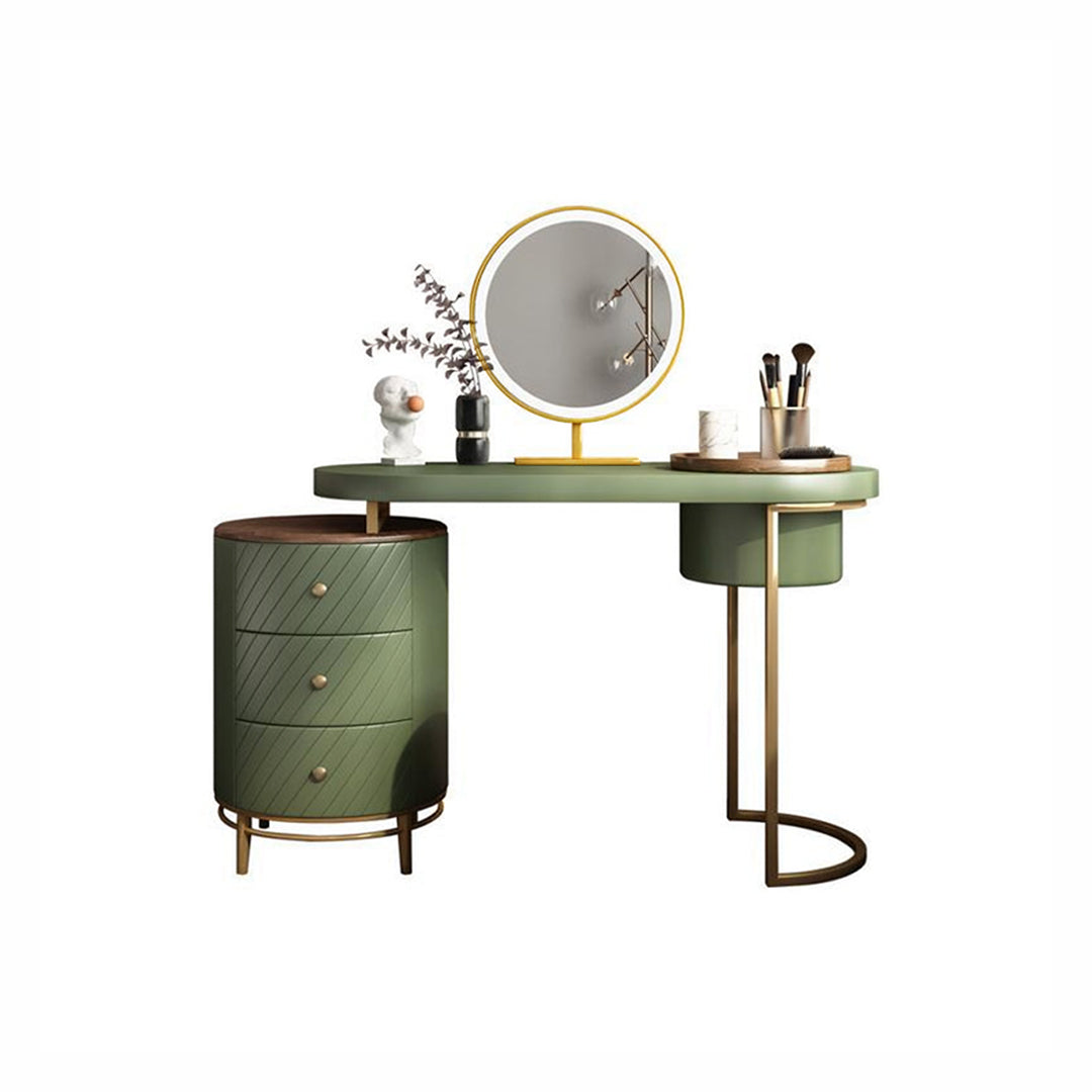 Tandy Dressing Table With LED Mirror, Green & White,  Makeup Vanity