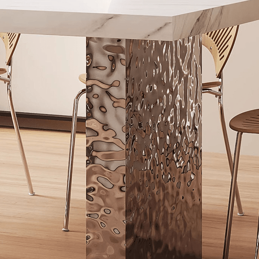 Madison Dining Table, White Sintered Stone & Acrylic