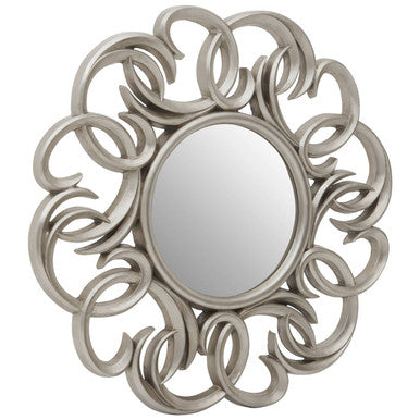 Adelere Silver Swirl Round Wall Mirror