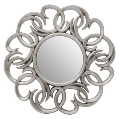 Adelere Silver Swirl Round Wall Mirror