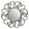 Adelere Silver Swirl Round Wall Mirror