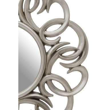 Adelere Silver Swirl Round Wall Mirror