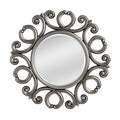 Adelere Silver Baroque Round Wall Mirror