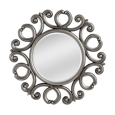 Adelere Silver Baroque Round Wall Mirror