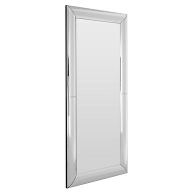 Petillo Thick Silver Frame Large Rectangular Wall Mirror