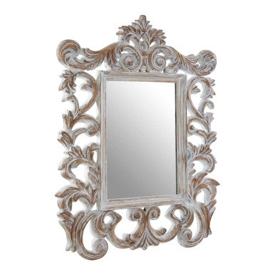 Antique Grey Fleur-De-Lis Wall Mirror | Caracci