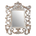 Antique Grey Fleur-De-Lis Wall Mirror | Caracci