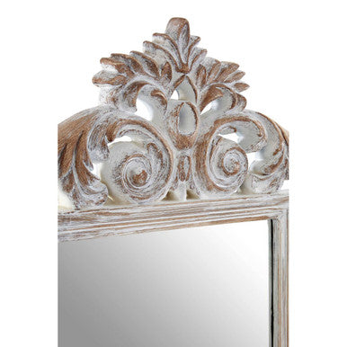 Antique Grey Fleur-De-Lis Wall Mirror | Caracci
