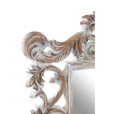 Antique Grey Fleur-De-Lis Wall Mirror | Caracci