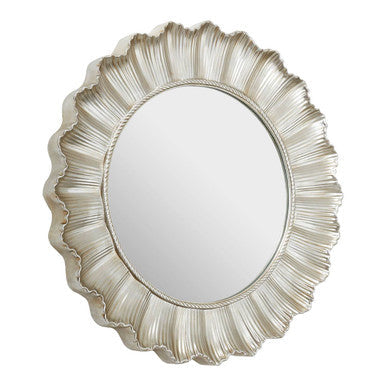 Adelere Champagne Scallop Round Wall Mirror