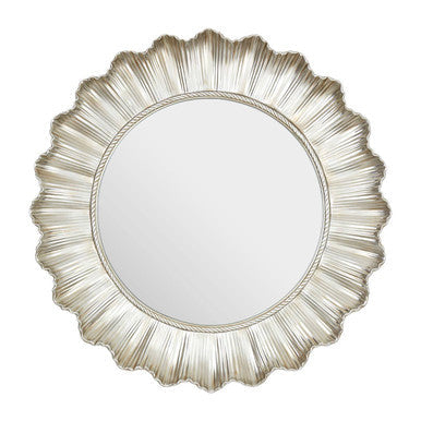 Adelere Champagne Scallop Round Wall Mirror