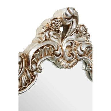 Adelere Champagne Finish Rose Crest Wall Mirror