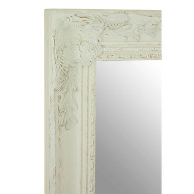 Andrey White and Gold Wall Mirror with Carved Detail