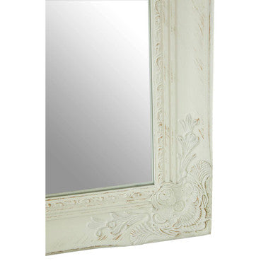 Andrey White and Gold Wall Mirror with Carved Detail