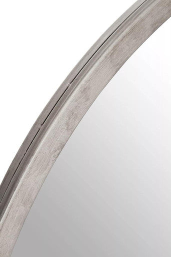 Medium Antique Silver Round Wall Mirror | Saska