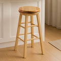 Chester Natural Hevea Wood Bar Stool with Swivel Base
