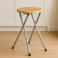 Hinata Silver Wood Veneer Stool with Folding Design