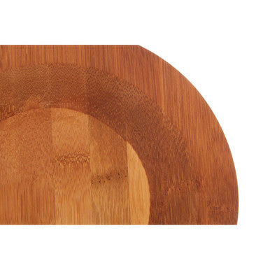 Aleki Natural Bamboo Serving Board with Mezzaluna Herb Chopper