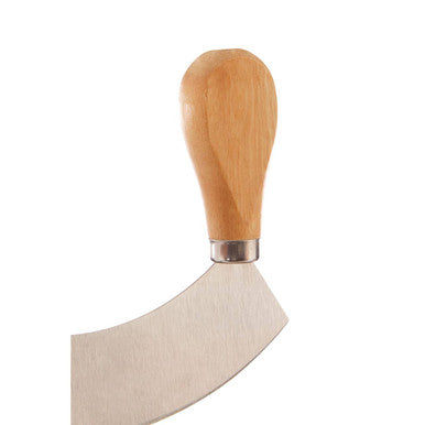 Aleki Natural Bamboo Serving Board with Mezzaluna Herb Chopper
