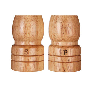 Natural Origins Rubberwood Tall Salt and Pepper Set