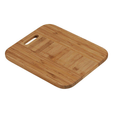 Aleki Natural Bamboo Round Edge Chopping and Serving Board with Handle