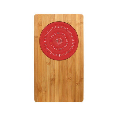 Aleki Natural Bamboo Chopping and Serving Board with Silicone Colander