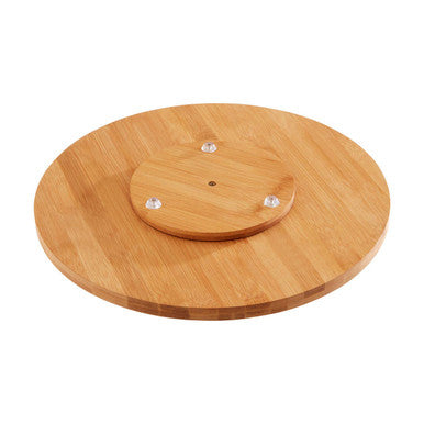 Aleki Natural Bamboo Lazy Susan with Three Footed Base