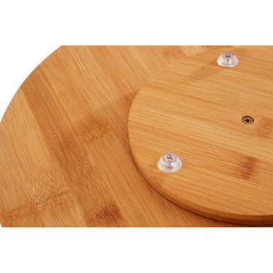 Aleki Natural Bamboo Lazy Susan with Three Footed Base