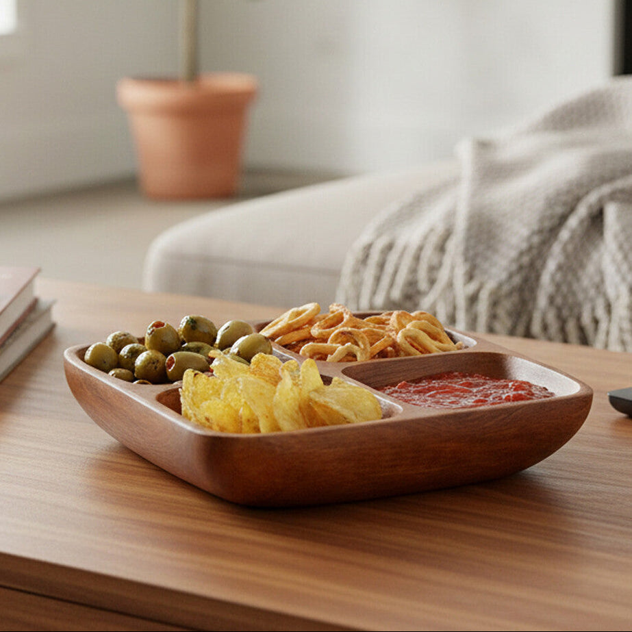 Kora Acacia Four Section Serving Dish
