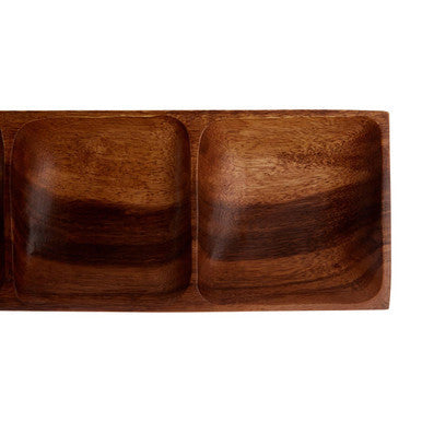 Acacia Three Section Rectangular Serving Dish | Kora