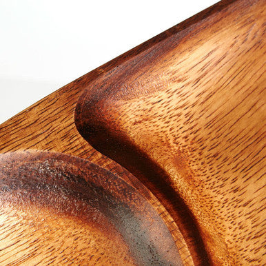 Kora Acacia Wood Oval Chip And Dip Tray