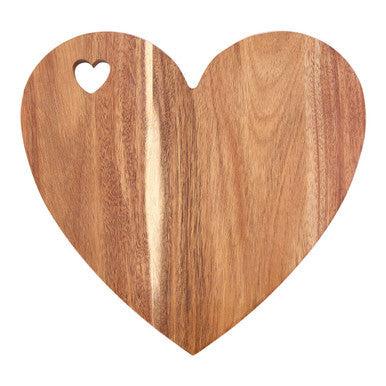 Acacia Heart Chopping and Serving Board with Pink Edge | Socorro