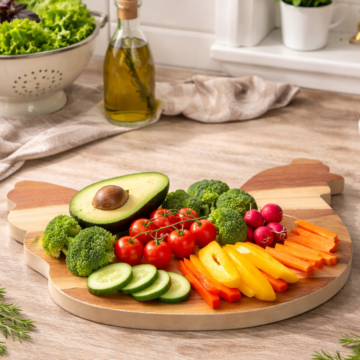 Socorro Cream Edge Hen Chopping And Serving Board