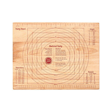 From Scratch Rubberwood Pastry Board with Measurement Markings