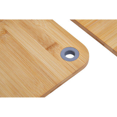 Aleki Natural Bamboo Set of 3 Chopping and Serving Boards with Rings