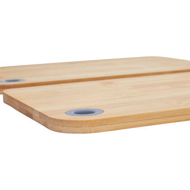 Aleki Natural Bamboo Set of 3 Chopping and Serving Boards with Rings