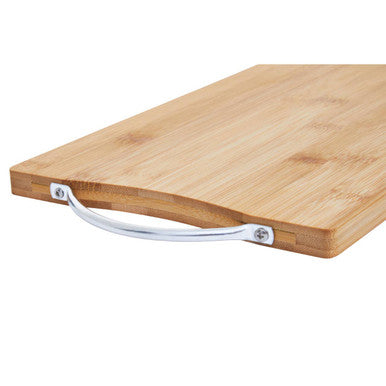 Aleki Natural Bamboo Small Chopping Board with Aluminium Handle